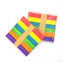 Factory sale high quality 114mm*10mm*2mm colorful wooden popsicle sticks for ice cream